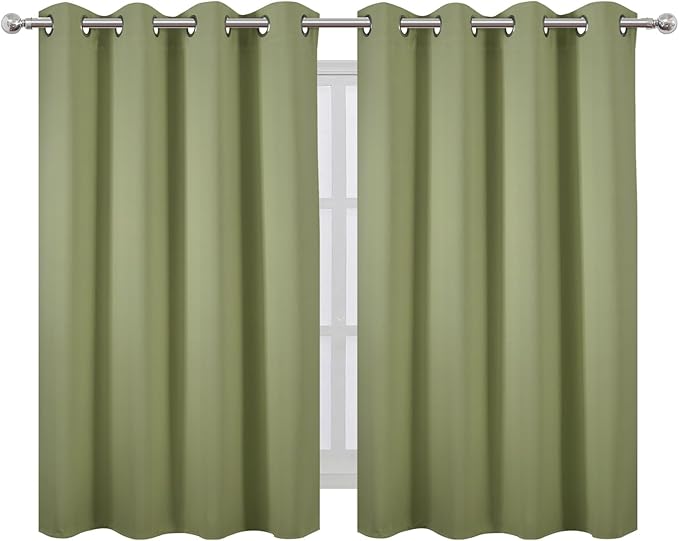 LEMOMO Sage Green Thermal Blackout Curtains/52 x 45 Inch/Set of 2 Panels Room - Image 2