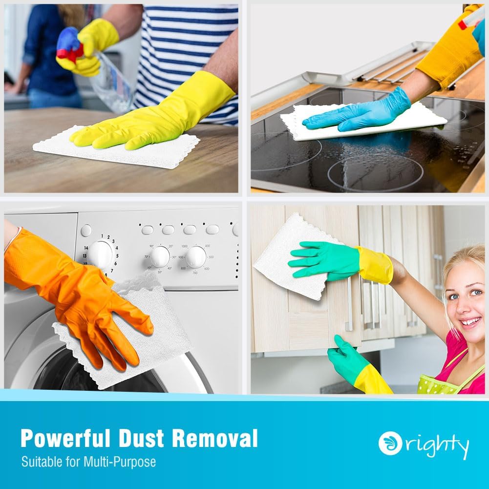 Orighty Microfiber Cleaning Cloth Bulk, 150 Pack Shop Towels 12x12in, White