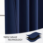 MIULEE Navy Blue Back Tab Blackout Curtains 84 Inch Length 2 Panels Set - Image 7