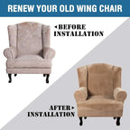 H.VERSAILTEX Wingback Chair Covers Velvet Plush Wing Chair Slipcover 1 Piece - Image 8