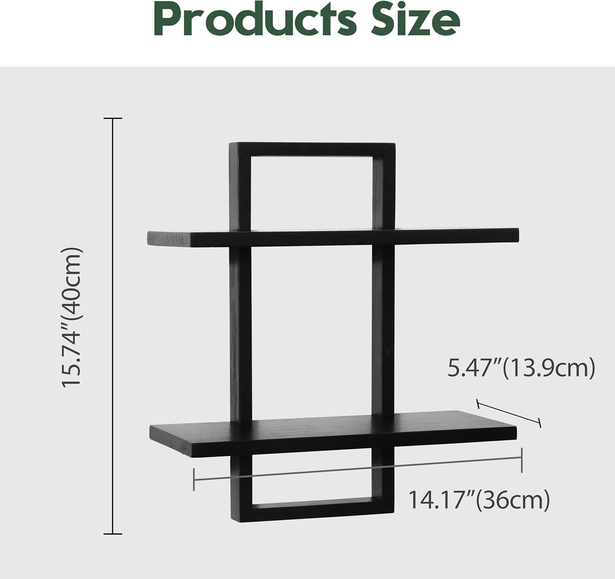 Floating Shelves for Wall,Decorative Wall Shelves Black,Plants Shelf Framed