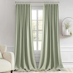 MIULEE Back Tab Sage Green Curtains 120 Inch Long 2 Panels Set - Image 9