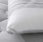 SLEEPBELLA Comforter King Size, 600 Thread Count Cotton Light Gray & White Stripes Reversible Pattern Grey Comforter Sets,Down Alternative Bedding Set 3Pcs (King, Grey Stripes)