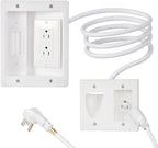 in-Wall Cable Management Kit with Recessed Outlet, 2 AC Outlets