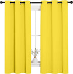 NICETOWN Bright Yellow Nursery Essential Thermal Insulated Solid Grommet Top - Image 2