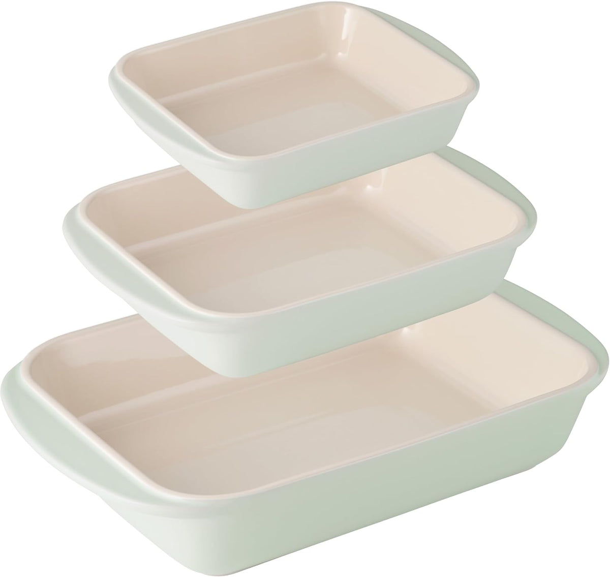 Tramontina Mae 3-Pc Ceramic Porcelain Baking Pans Set - Mint