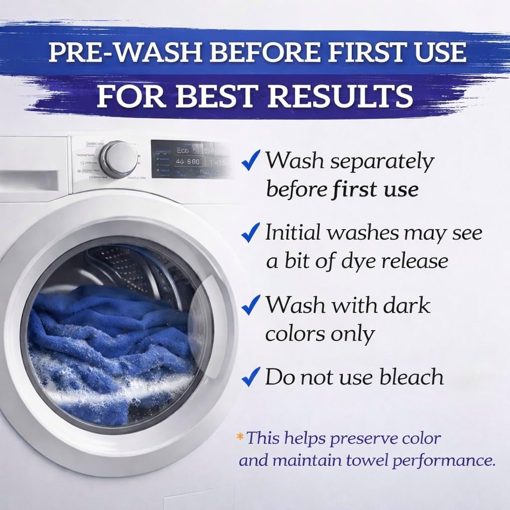 GREEN LIFESTYLE Shop Towels 12" x 14" 100 Pack - Blue Cotton Shop Towels, Cleaning Rags Bulk, Reusable Shop Rags, Absorbent Terry Cloth Cleaning Towels for Garage, Industrial and Housekeeping Use