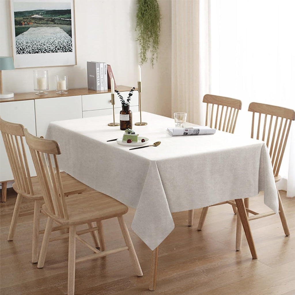 Table Cloth Rectangle Table Cover 71"x55" Beige Tablecloth