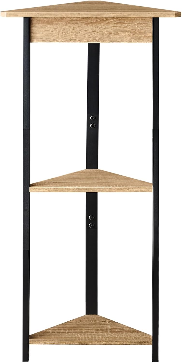 ZGREN 3 Tier High Tall Small Corner Shelf Stand Mini Table Display Storage Shelves for Small Spaces Bathroom, Living Room, Home Office