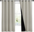 NICETOWN Natural 100% Blackout Lined Curtains, 2 Thick Layers Completely by NICETOWN