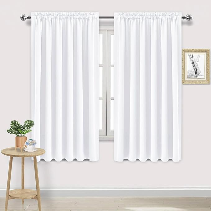 DWCN White Curtains for Living Room Thermal Insulated, 50% Light Blocking by DWCN