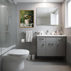 AtterrirArt Framed Funny Bathroom Wall Art, Toilet Paper Picture Painting Print, Vintage Moody Floral Wall Decor, Toilet Canvas Wall Art, Ready To Hang, 12 * 16 Inches