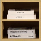 FUSUNBAO Magic DIY Cube Storage Organizer Stackable Cubes for Home Books Clothes Toy -Modular Cubby Storage System -Closet Organizer -Bookcase Closet (Yellow Oak, 1 Layer Cube)
