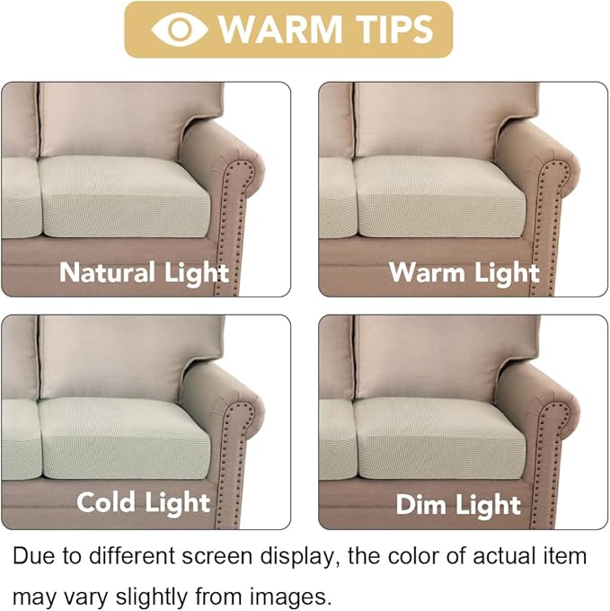 H.VERSAILTEX Super Stretch Individual Seat Cushion Covers Sofa Covers Couch - Image 7