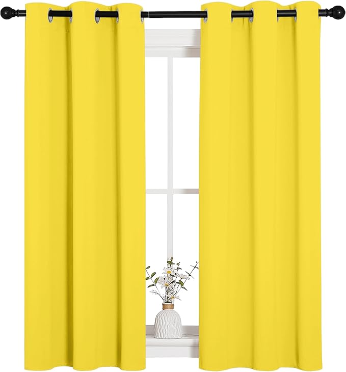 NICETOWN Window Curtain Panels, Thermal Insulated Solid Grommet Draperies/Drapes - Image 2