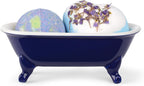 6.5" Mini Clawfoot Bathtub Soap Dish,Bar Soap Holder,Navy Blue