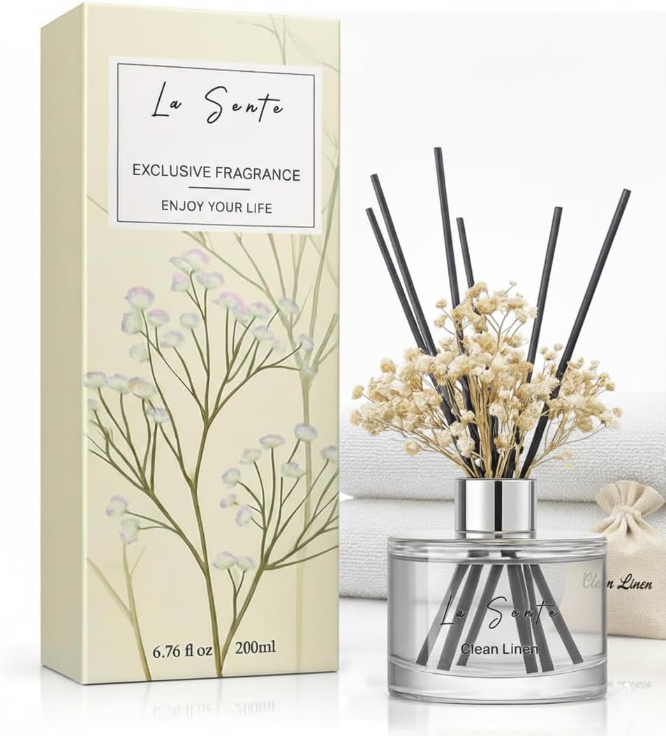 Gardenia Reed Diffuser Set with Sticks, 6.7 fl oz / 200 ml