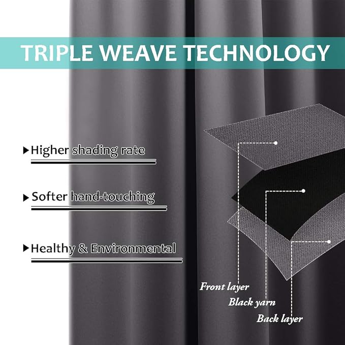 NICETOWN Total Shade Curtains and Draperies, Heavy-Duty Full Light Shading - Image 6