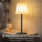 EZVALO Shower Lamp, IP65 Waterproof Rechargeable Shower Light