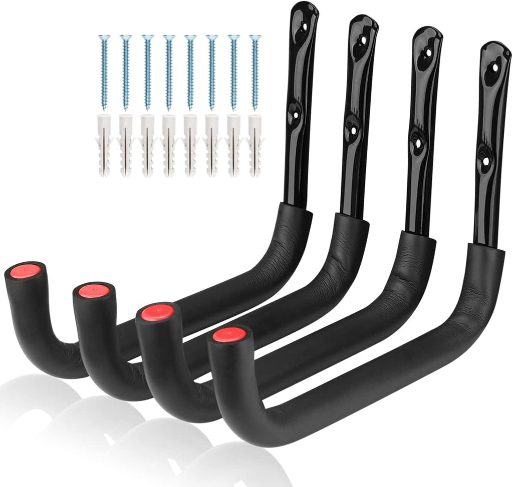12.7 Inch Heavy Duty Large Tool Hanger, 4 Pack Wall Mounted Garage Storage Hooks, Indoor Outdoor Organizer Rack Load Capacity 50lbs