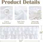 jinchan Ruffled Valance Curtain Shabbychic Farmhouse 18 Inch 1 Panel White