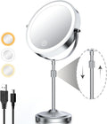 9" Tall Lighted Makeup Mirror with Lights and 1X 10X Magnification, Chrome