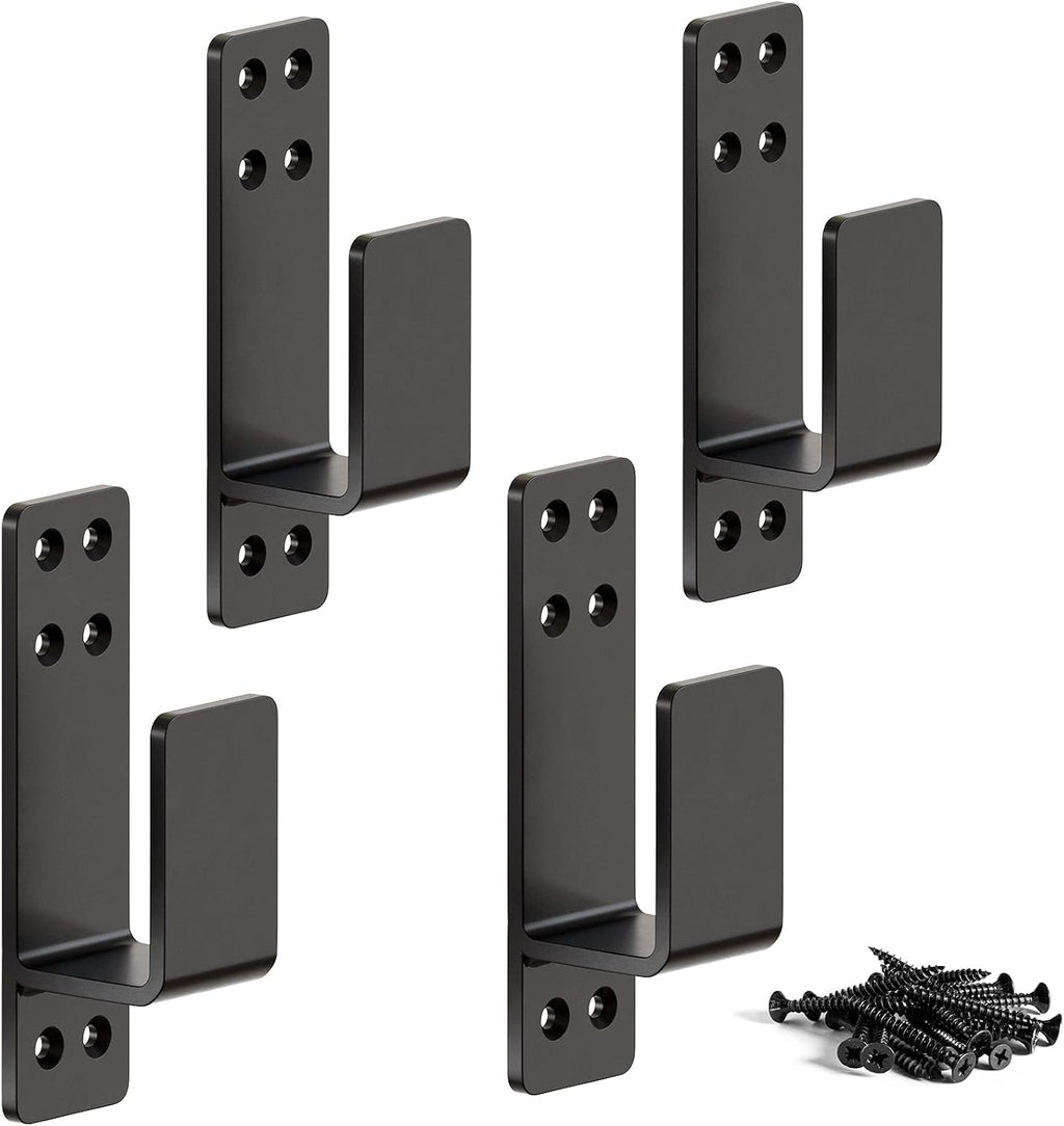 2x4 Door Barricade Brackets, Heavy Duty 2pcs, Black