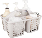 Portable Shower Caddy Basket Plastic Storage Basket with Divided Light Grey