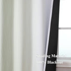 Estelar Textiler Sage and Greyish White Blackout Curtains & Drapes - Image 5