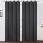 LEMOMO Blackout Curtains 52 x 90 inches Long Dark Grey Curtains Set of 2 Panels - Image 2