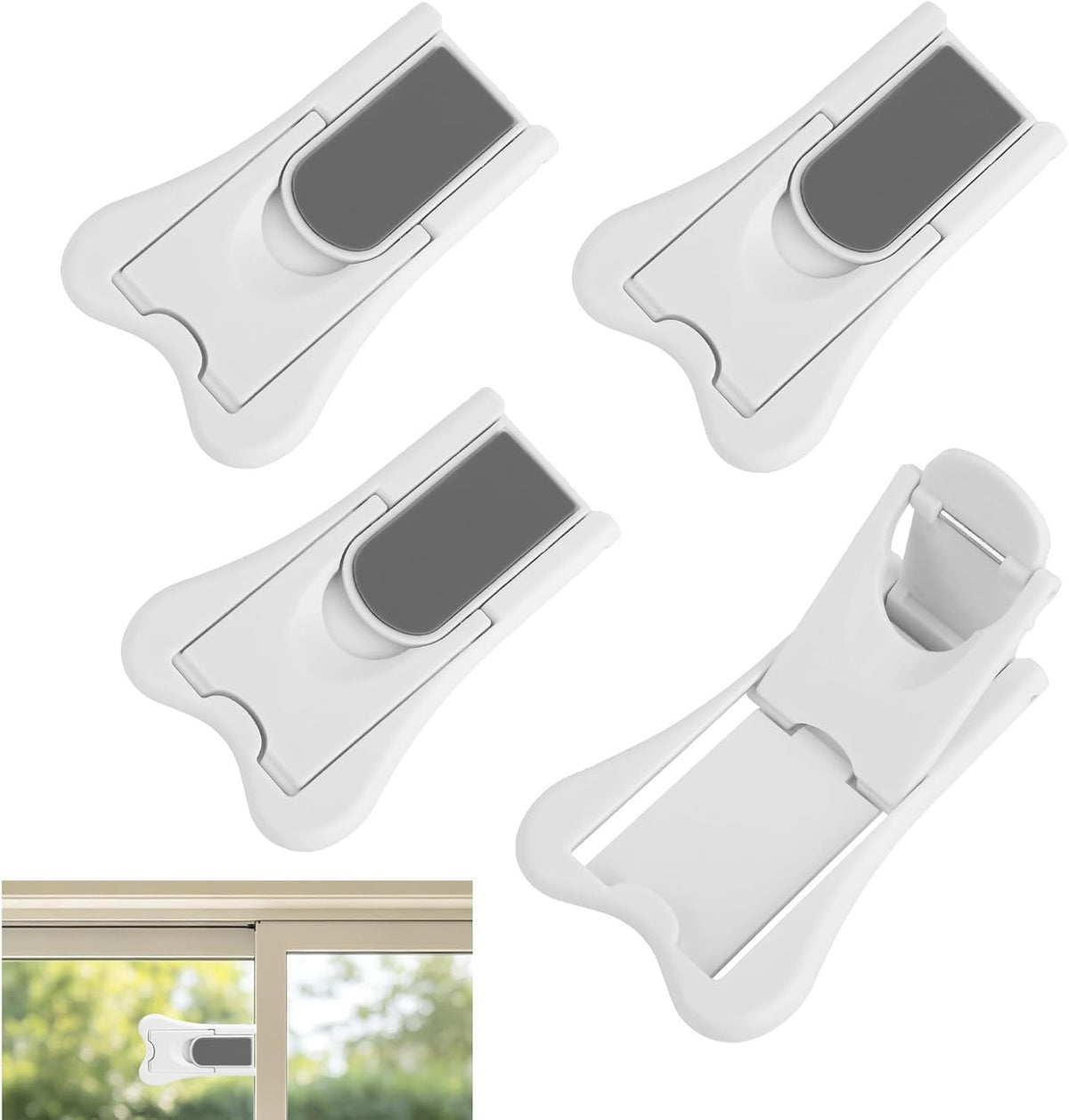 XIHIRCD 4pcs Sliding Door Kid Lock, Sliding Glass Patio Closet Door Lock