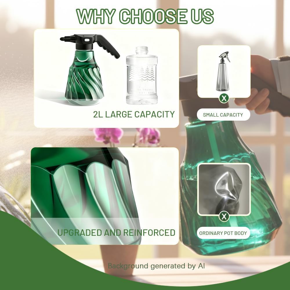 Electric Plant Mister, Rechargeable Spray Bottle for Garden