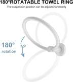 SetSail Towel Holder for Bathroom Wall Screw-in Towel Ring, White