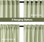 MIULEE Sage Green Kitchen Curtains 36 Inch Length 2 Panels, Soft Thick Linen - Image 5