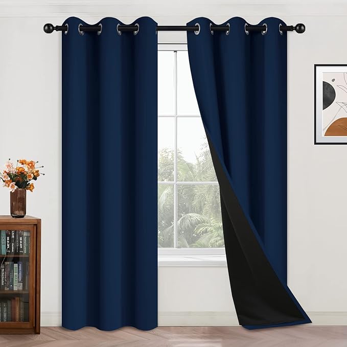 Yakamok 84 Inch Length 100% Blackout Window Curtain Panels, Full Light Blocking by Yakamok
