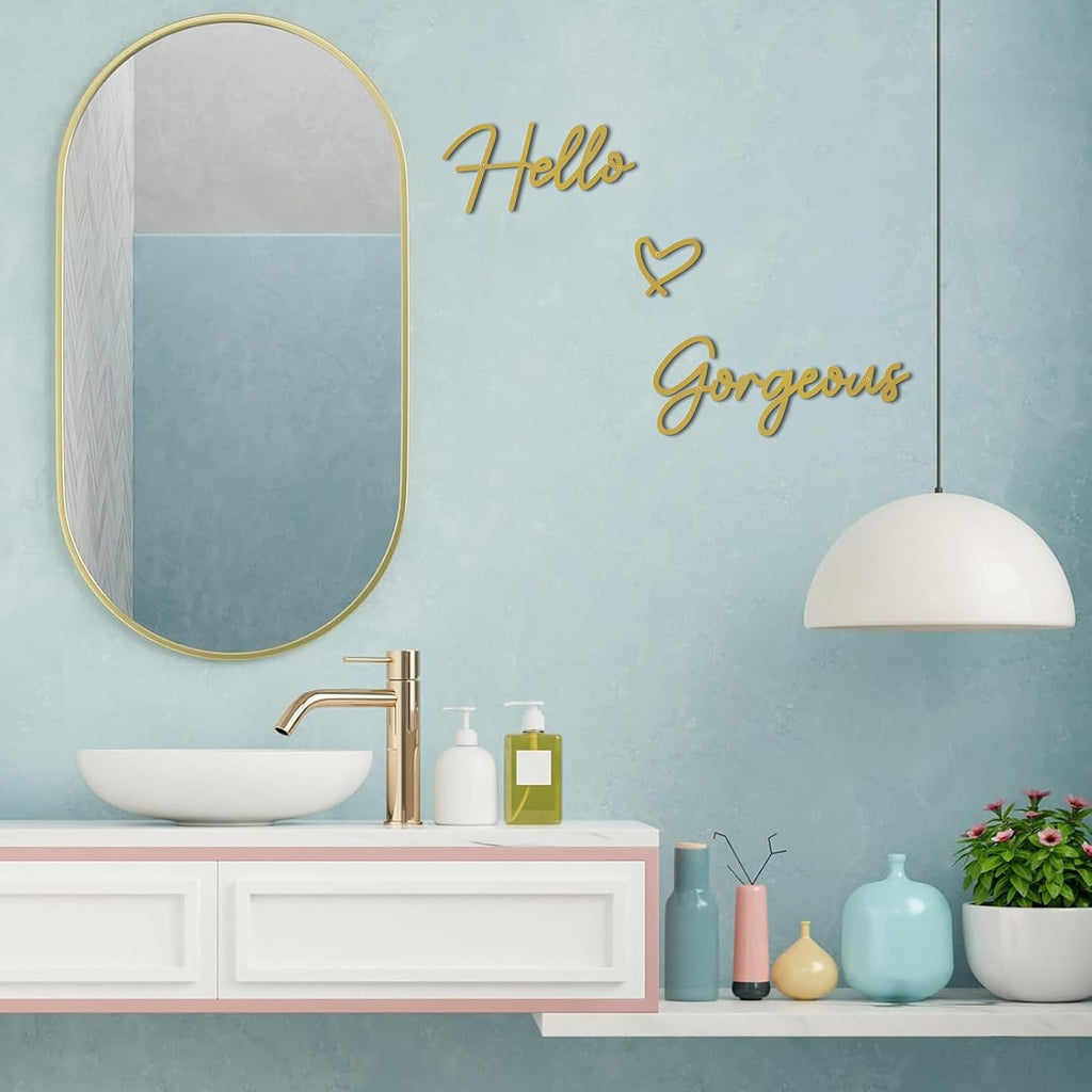 Metal Hello Gorgeous Wall Art Modern Farmhouse Wall Decor Signs