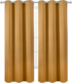 LEMOMO Mustard Yellow Thermal Blackout Curtains/42 x 84 Inch/Set of 2 Panels - Image 2