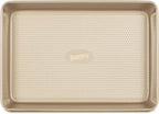 Glad Baking Pan Nonstick - Oblong Metal Dish for Cake and Lasagna - Heavy Duty Carbon Steel Bakeware, Small, Gold