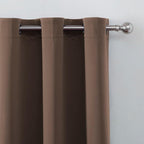 LEMOMO Blackout Curtains 66 x 72 Inch Long Chocolate Curtains Set of 2 Panels - Image 6