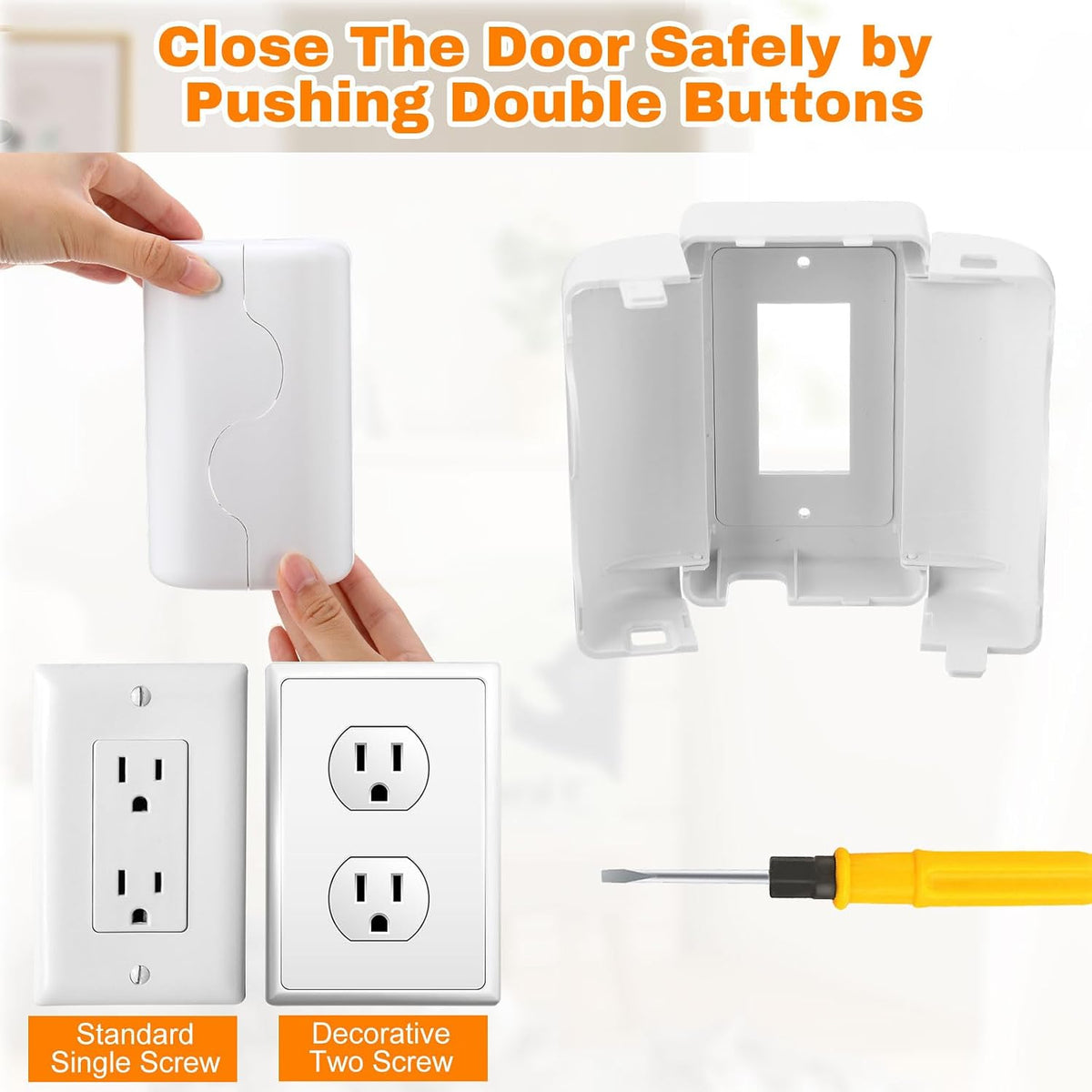 Tellegloww Safety Outlet Cover Box, 8 Pack