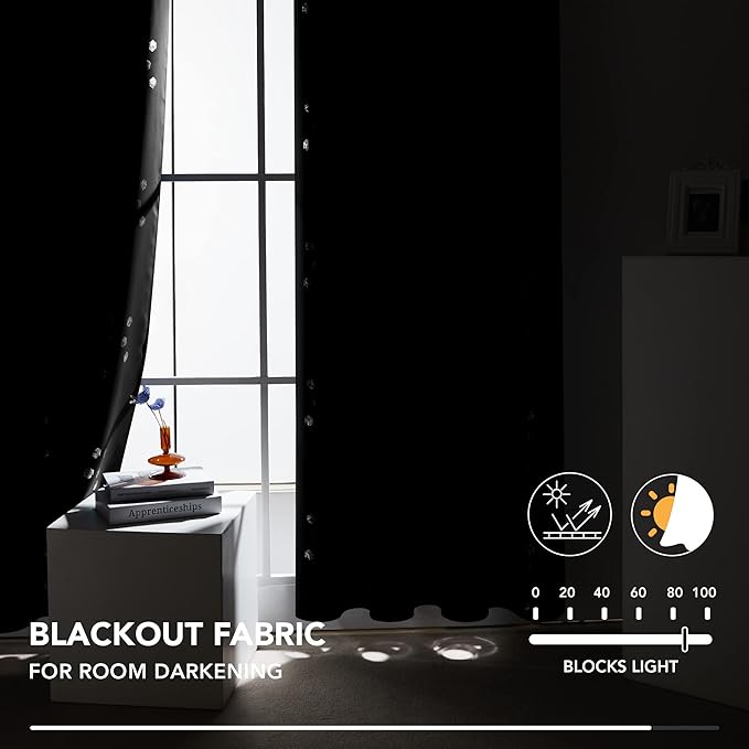 Deconovo Designer Series Silvery Cubic Printed Blackout Curtains - Image 3