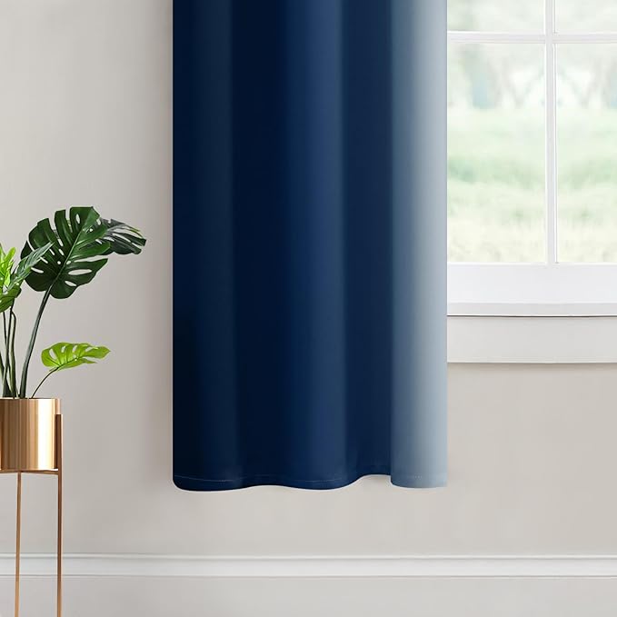 Yakamok Light Blocking Ombre Curtains, Room Darkening Grommet Window Drapes - Image 4