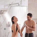 Shower Faucet Set Shower System Brushed Nickel, Push Button Diverter