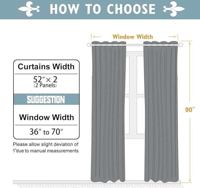ChrisDowa Room Darkening Curtains 90 Inches Long 2 Panels Set - Image 5