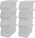 ReadySpace Medium Stackable Plastic Storage Bins, 8-Pack, Clear