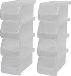 ReadySpace Medium Stackable Plastic Storage Bins, 8-Pack, Clear