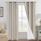 H.VERSAILTEX Primitive Linen Curtains 100% Blackout Curtain Drapes Burlap by HVERSAILTEX
