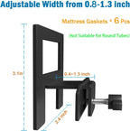 Non Slip Mattress Gaskets for Metal Bed Frame,6 PCS Holder in Place Gripper,Keep Mattress from Sliding, Adjustable Anti-Slip Baffle, Black