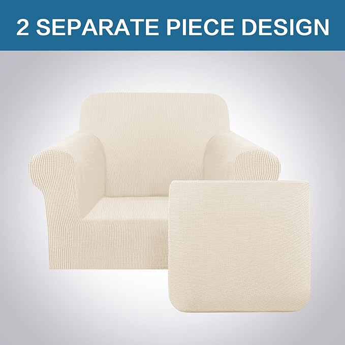H.VERSAILTEX 2 Piece Couch Cover Stretch Stylish Chair Cover Furniture - Image 3