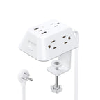TROND Desk Clamp Power Strip with 5 AC Outlets and 3 USB Ports, Black